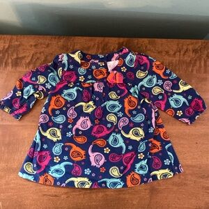 Nursery rhyme 12 month tunic paisley elephants